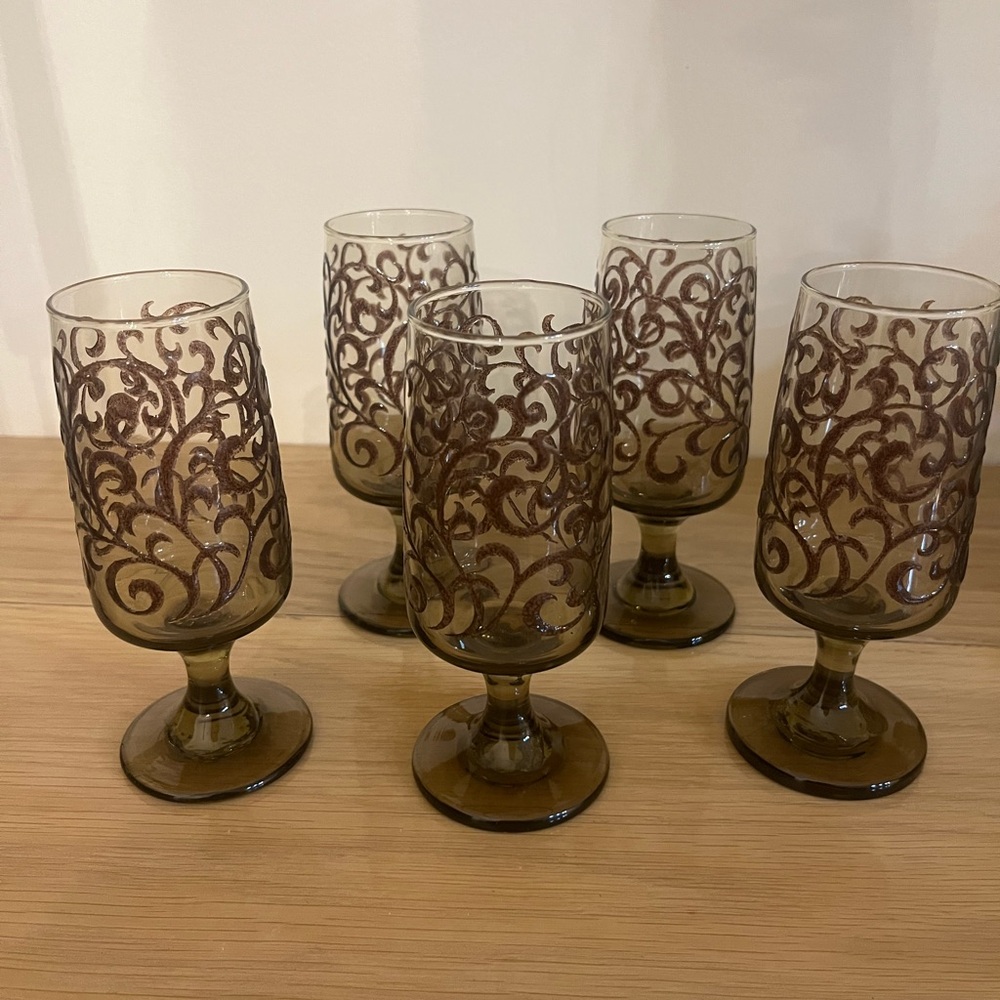Vintage 1970s Libby Prado juice glasses set of 5